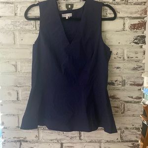 Navy peplum top